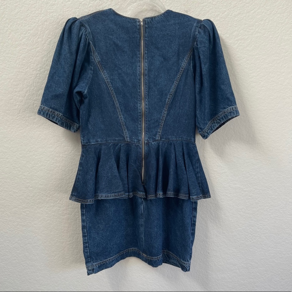ROTATE Birger Christensen Mindy Denim Dress Sz 10 - Picture 4 of 6
